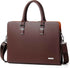 Genuine Leather Business Briefcase 15.6 Inch Laptop Bag Multi Compartment