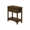 Accent End Table, 2 Tier, Narrow, Storage Drawer, Transitional - Walnut