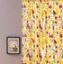 DaDa Bedding Set of 2 Radiant Sunshine Yellow Floral Window Curtain Panels - Natural Semi Sheer Hummingbirds Farmhouse Red Flowers Straight Tailored Edge