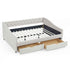 Upholstered Tufted Daybed With Drawers, Waved Arms