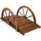 Wooden Garden Bridge Arc Footbridge With Half Wheel Railings Solid Fi - Brown