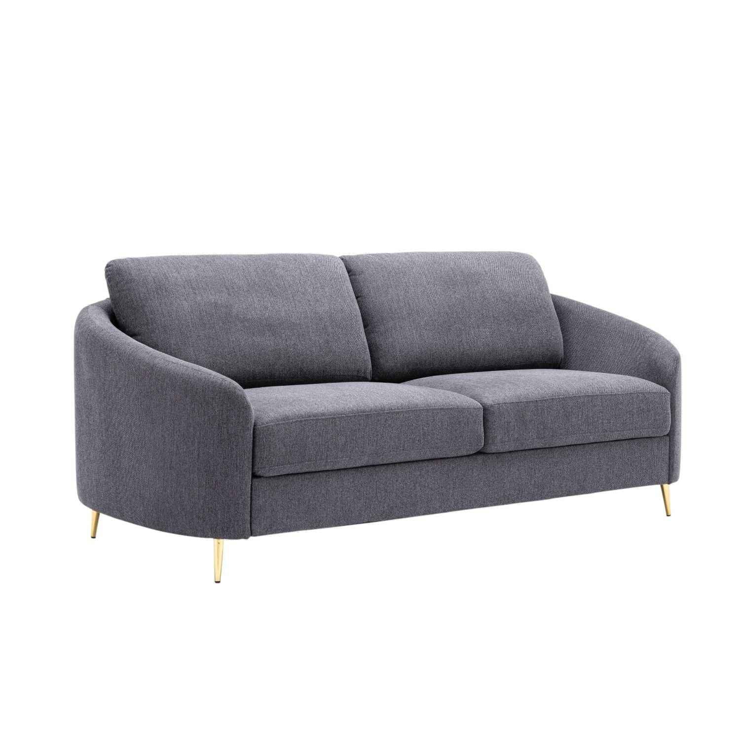 Yuina Linen Sofa with Chrome Legs - Dark Gray