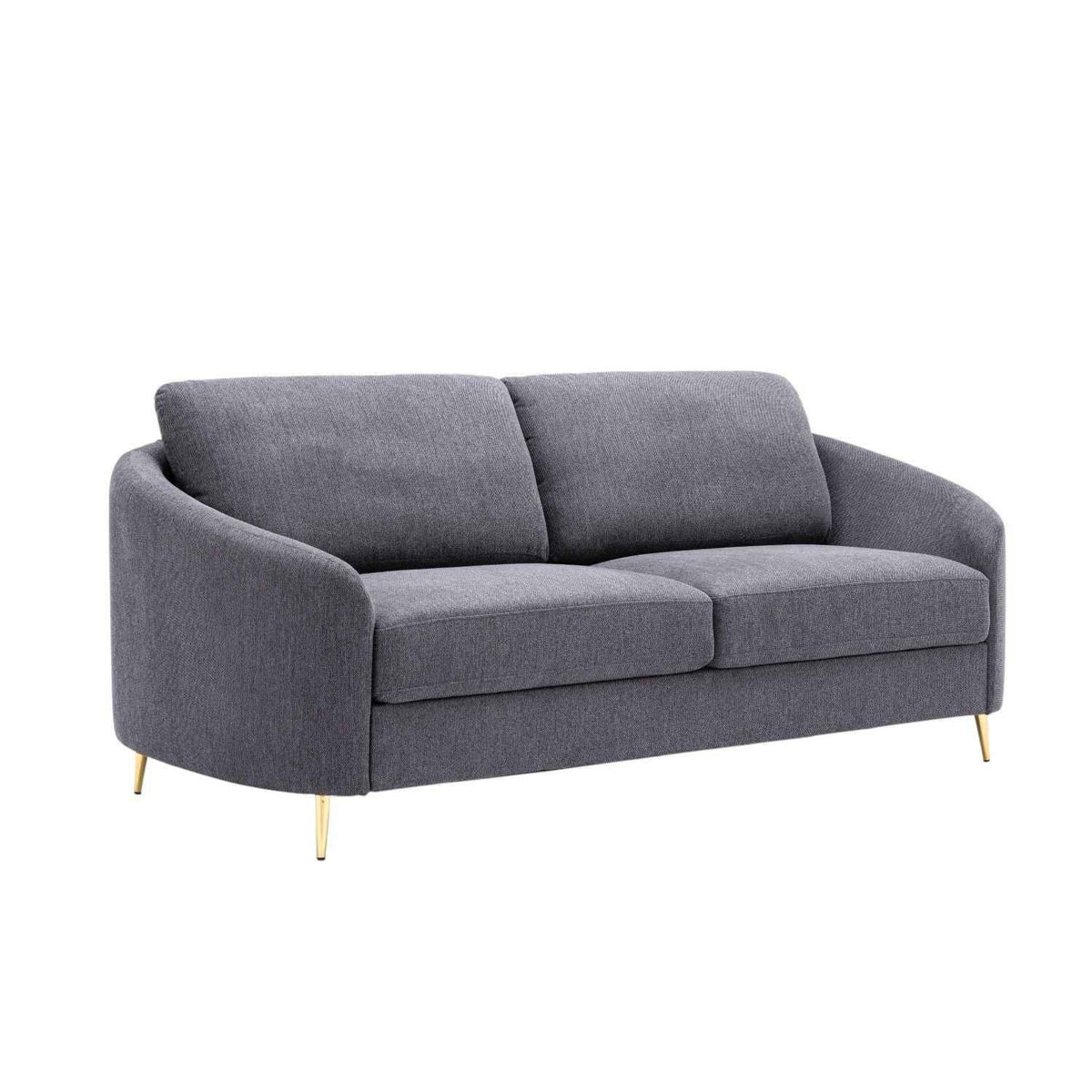 Yuina Linen Sofa with Chrome Legs - Dark Gray