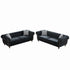 Chesterfield Upholstery Fabric Sofa With Roll Armrest & Nailhead, Mid Century Modern 3 And 3 Seater Couch