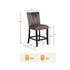 Upholstered Counter Height Chair For Dining Room (Set of 2) - Black / Brown