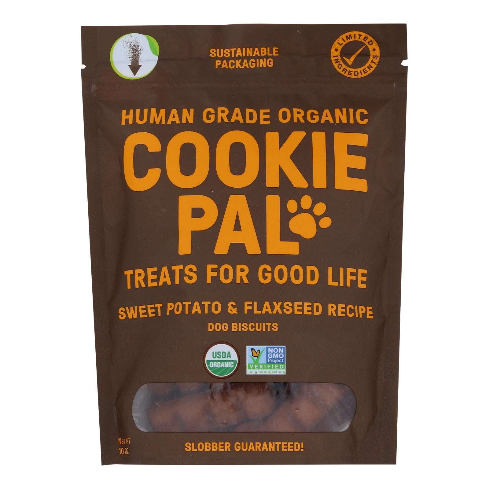 Cookie Pal Sweet Potato Flaxseed Dog Treats (Pack of 4 - 10oz)