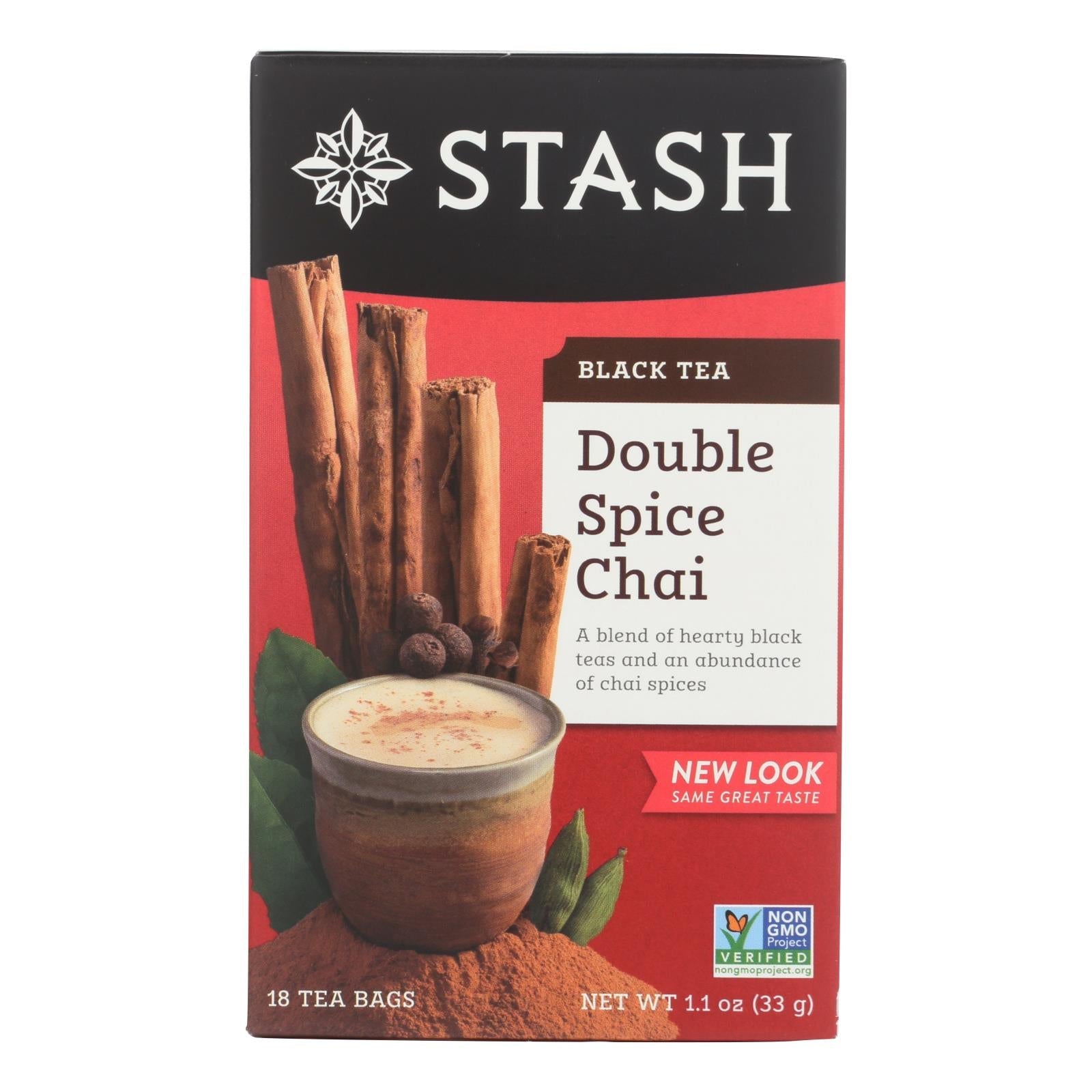 Stash Tea Black Double Spice Chai, 6 Pack of 18 Tea Bags