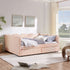 Gingham Daybed With USB Charging Port, Wave-Shaped Design