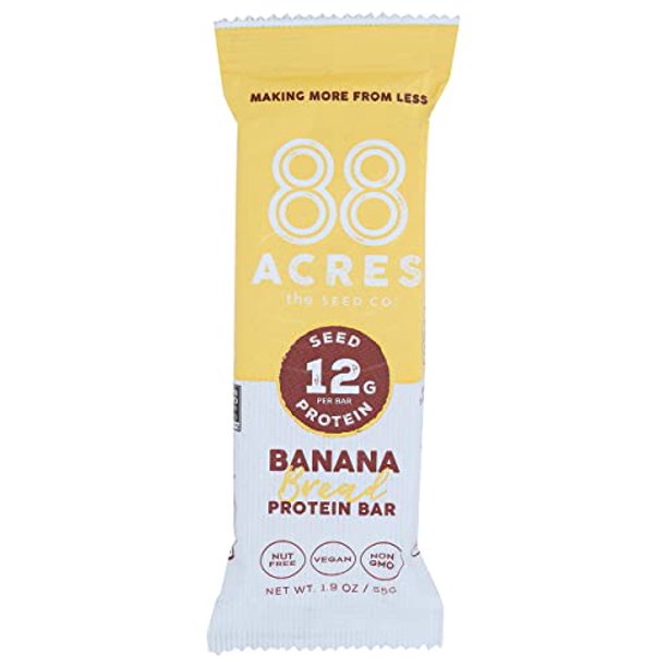 88 Acres - Protein Bar, Banana Bread Flavor, 9 x 1.9 Oz Bars