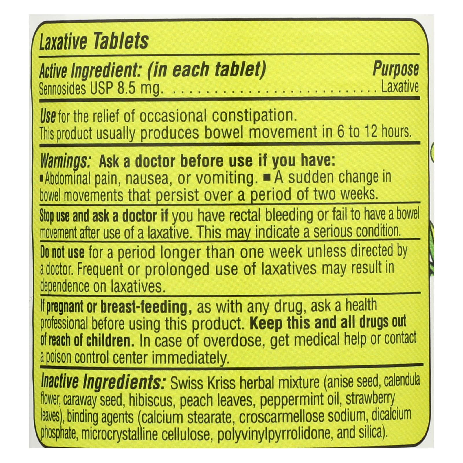 Modern Natural Products Swiss Kriss Herbal Laxative Tablets (Pack of 120)