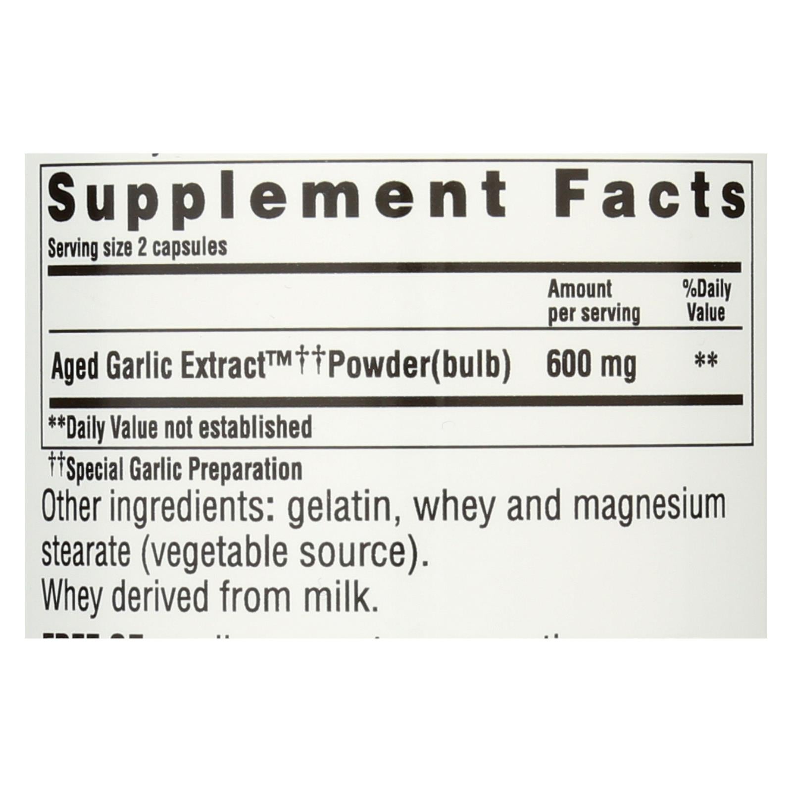 Kyolic Aged Garlic Extract Cardiovascular Support Formula - 200 Capsules