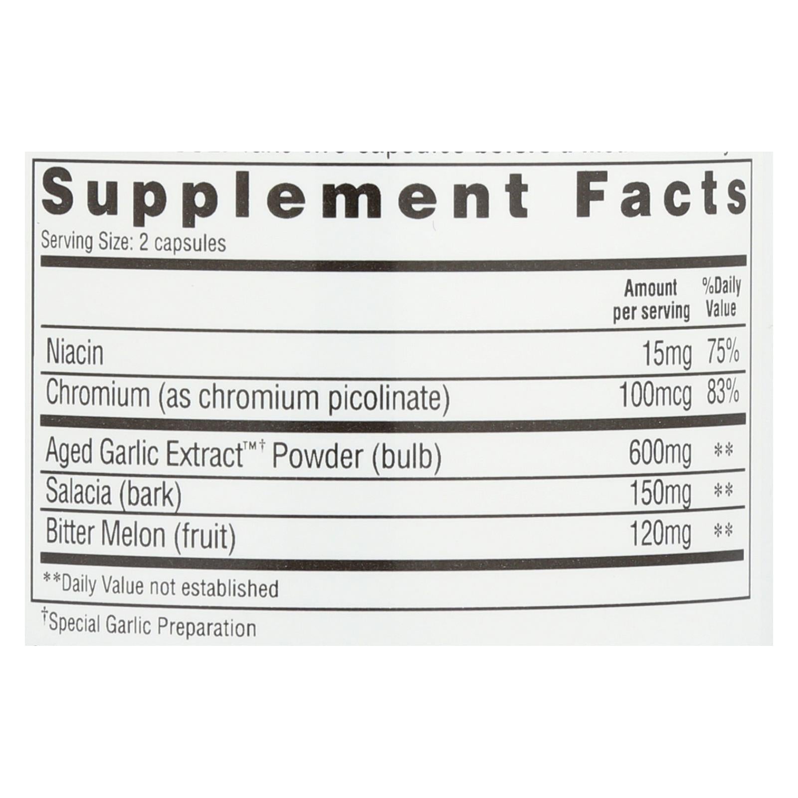 Kyolic Aged Garlic Extract Blood Sugar Balance Capsules (100 Capsules)