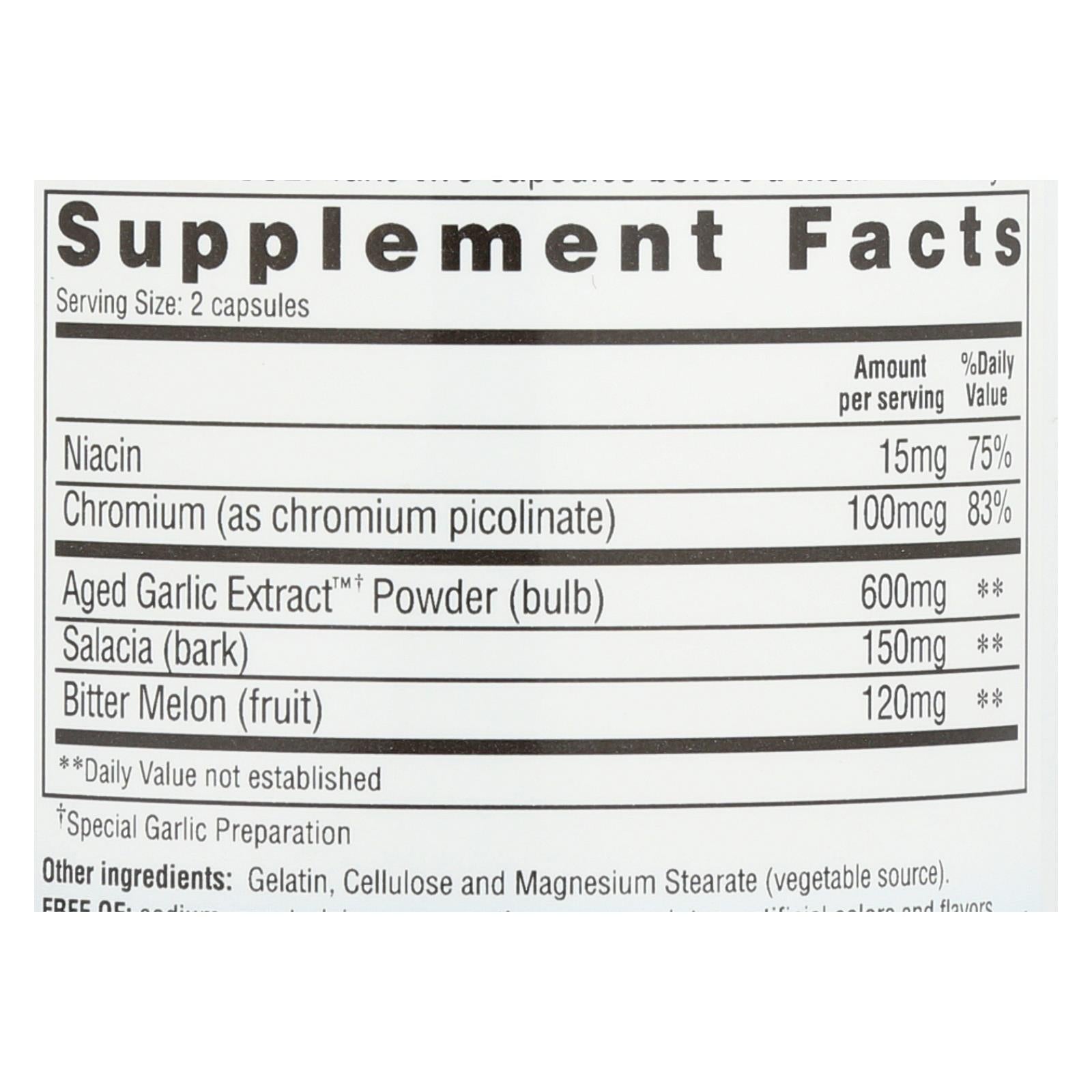 Kyolic Aged Garlic Extract Blood Sugar Balance Capsules (100 Capsules)