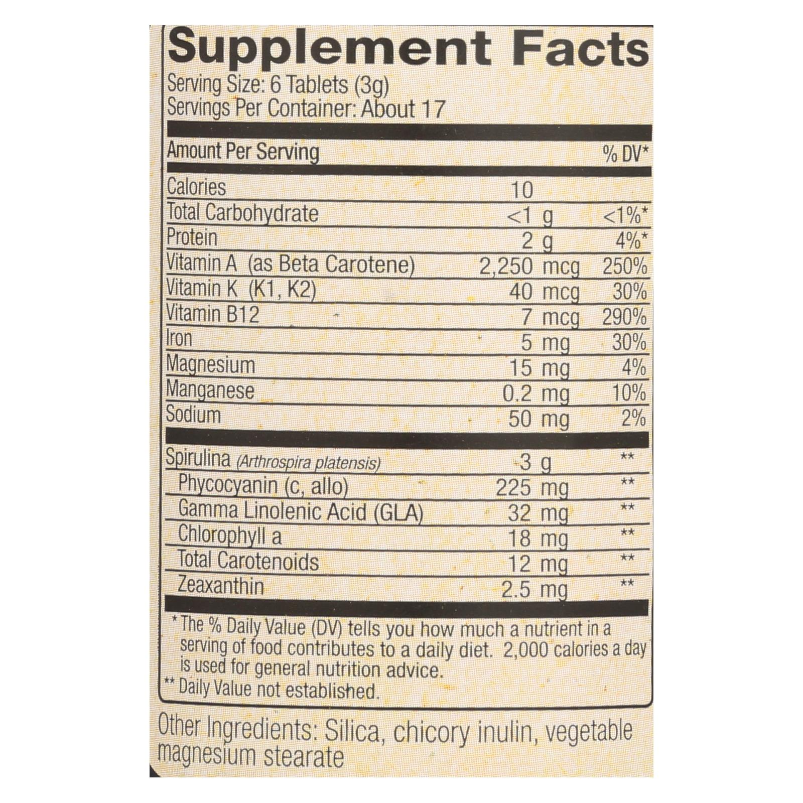 Nutrex Hawaii Pure Hawaiian Spirulina Pacifica - 500mg, 100 Tablets