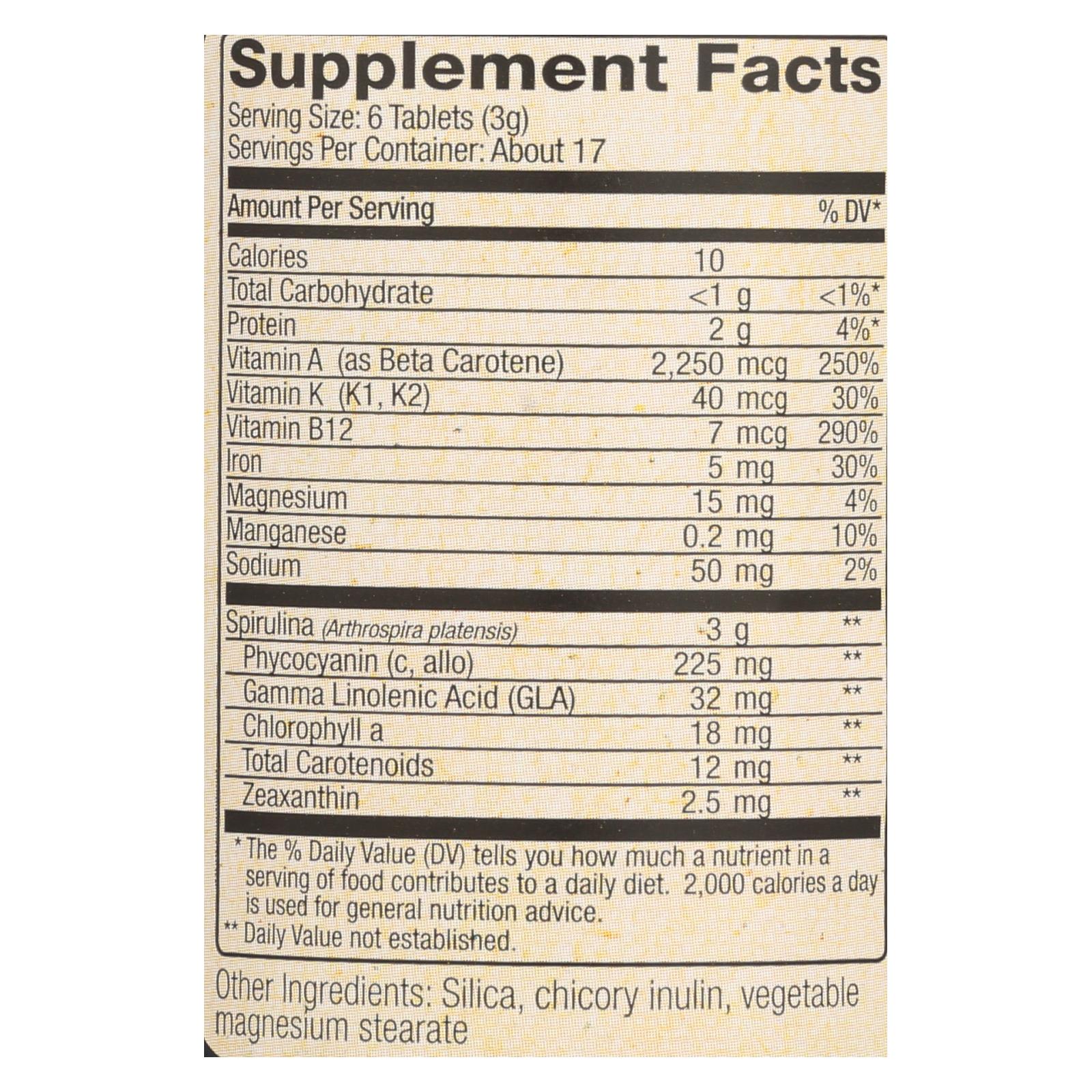 Nutrex Hawaii Pure Hawaiian Spirulina Pacifica - 500mg, 100 Tablets