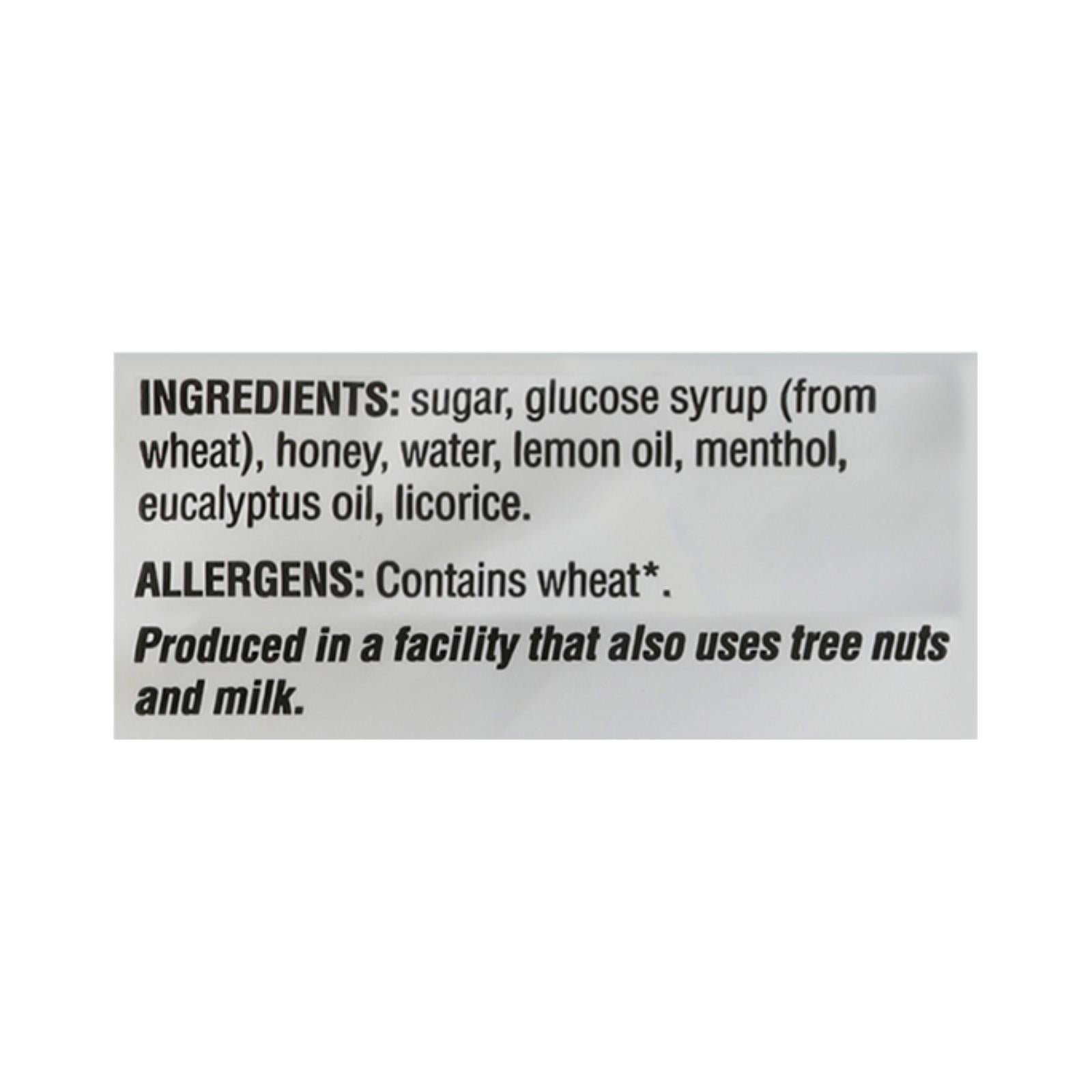 Honees Honey Lemon Cough Drops with Lemon Menthol for Sore Throats - 20 Count