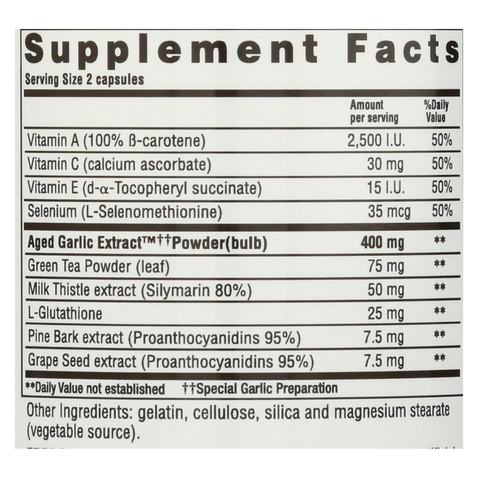 Kyolic Aged Garlic Extract Detox & Anti-Aging Supplement | 100 Capsules