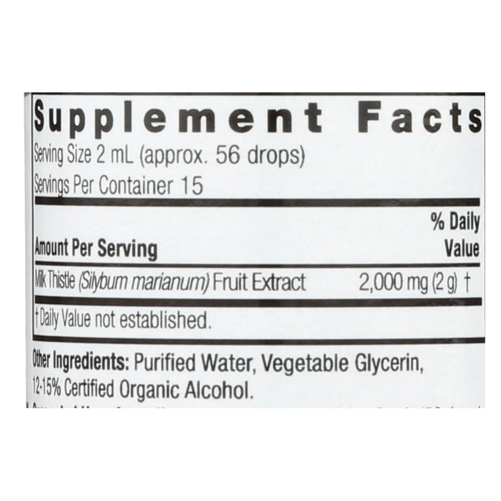 Nature's Answer Organic Milk Thistle Seed Extract - Supports Liver Function - 1 Fl Oz