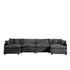 Modern Oversized Modular Cushion Sofa With Ottoman, Low Back, Deep Seating Sofa Set