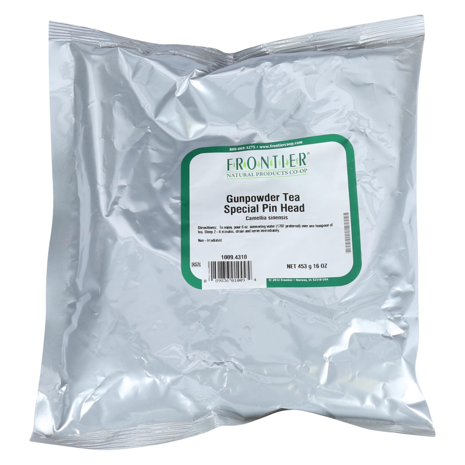 Frontier Herb Green Tea Gunpowder, 1 Lb