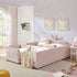 Cute Rabbit Ear Upholstered Platform Bed Frame With Safety Rail