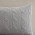 3 Pieces Full/Queen Cable Knit Chenille Comforter Set Gray