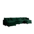 Modern Oversized Modular Cushion Sofa With Ottoman, Low Back, Deep Seating Sofa Set