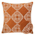 Burnt Orange Damask Embroidered Throw Pillow