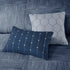 7 Piece Printed Seersucker Comforter Set Navy Queen
