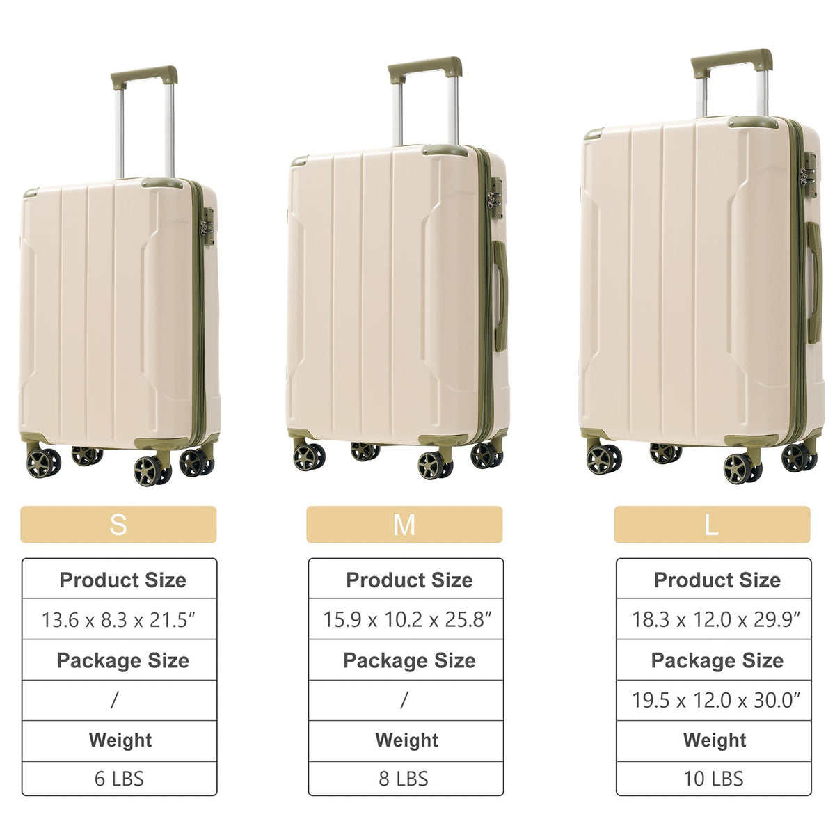 GigaTech 3-Piece Expandable Hard Shell Luggage Set with TSA Lock