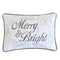 Christmas Throw Pillow with Silver Embroidery – White & Silver