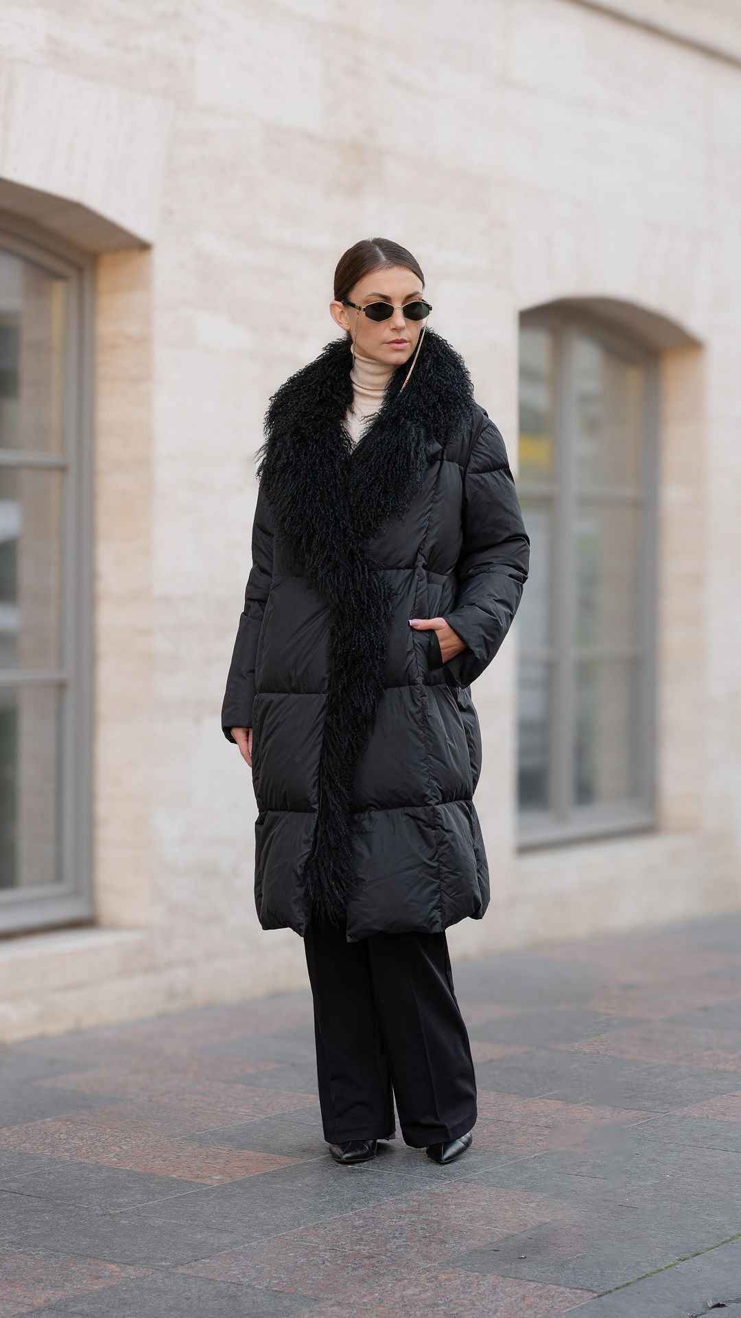 Genuine Lama Fur Premium Down Coat