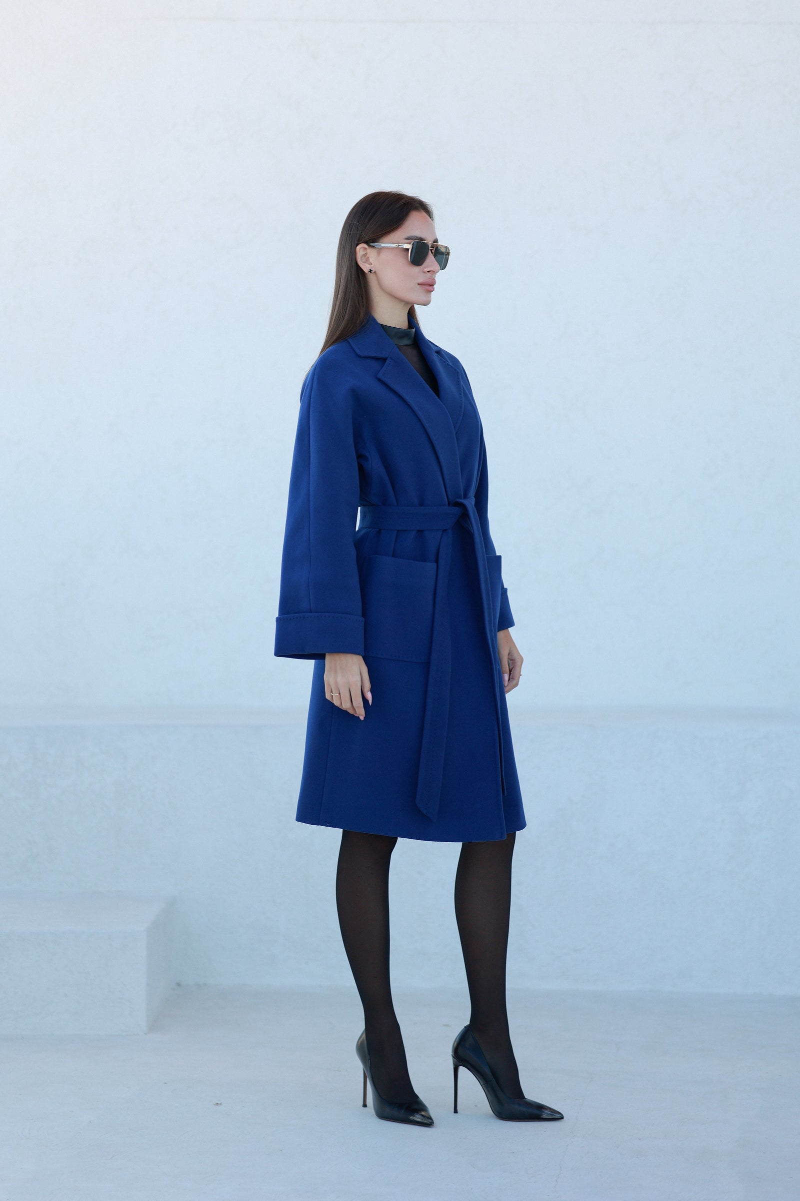 Classic Wraparound Cashmere Blend Overcoat
