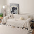 Textured Woven Modern Sofa Cover, Natural Blend Decorative Couch Throw Blanket
