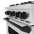 ZLINE 30"Classic Gas Range, Convection Gas Oven, DuraSnow® Stainless Steel, Matte Black CGRSZ-30-MB