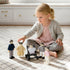 Sweet Family Gift Set: Black Dollhouse & Dollhouse Garage & Extra Dolls Set