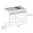 ZLINE 48" Dual Fuel Range, Gas Cooktop, Electric Convection Oven Black Stainless Steel, CDRB-48