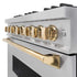 ZLINE 36" Classic Gas Range, Convection Gas Oven Stainless Steel, Gold CGRZ-36-G