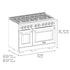 ZLINE 48"Gas Range, Convection Oven White, Matte Black, SGRZ-WM-48-MB