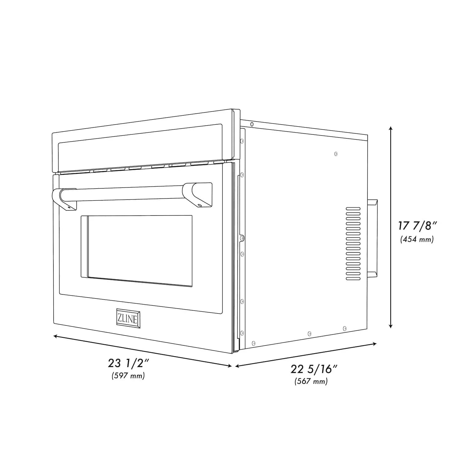 ZLINE 24” Convection Microwave, Stainless Steel, Gold MWOZ-24-SS-G