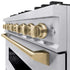 ZLINE 36" Dual Fuel Range, Gas Cooktop, Electric Convection Oven Stainless Steel, Champagne Bronze CDRZ-36-CB