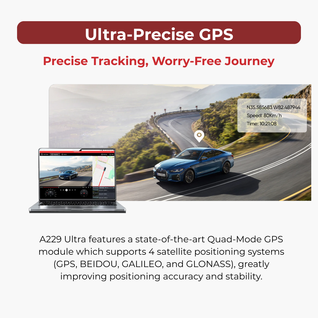 VIOFO A229 Ultra 4K+4K+1080p 3-Channel 30FPS UHD Dash Cam