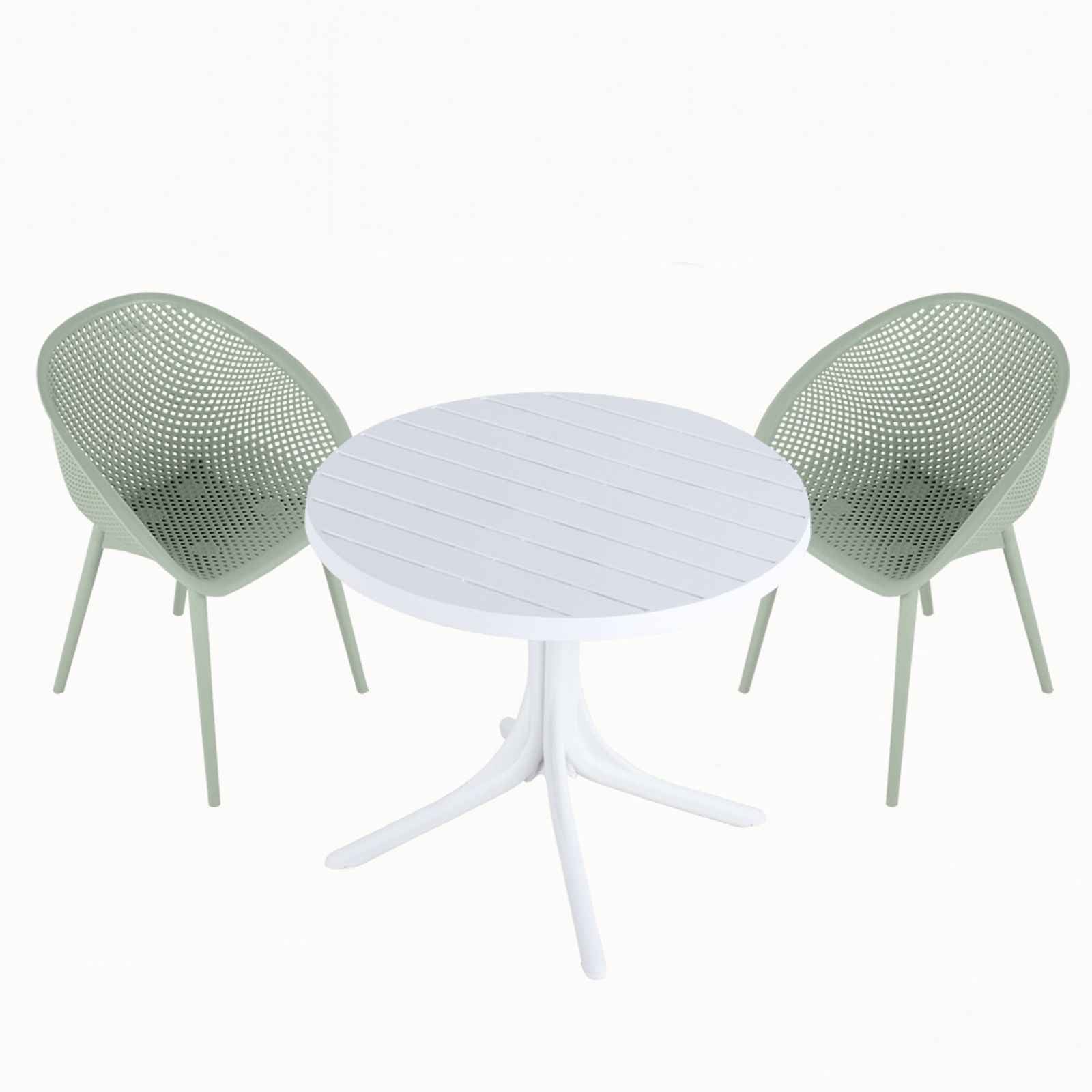 Modern Lounge Chair Set With Round Table