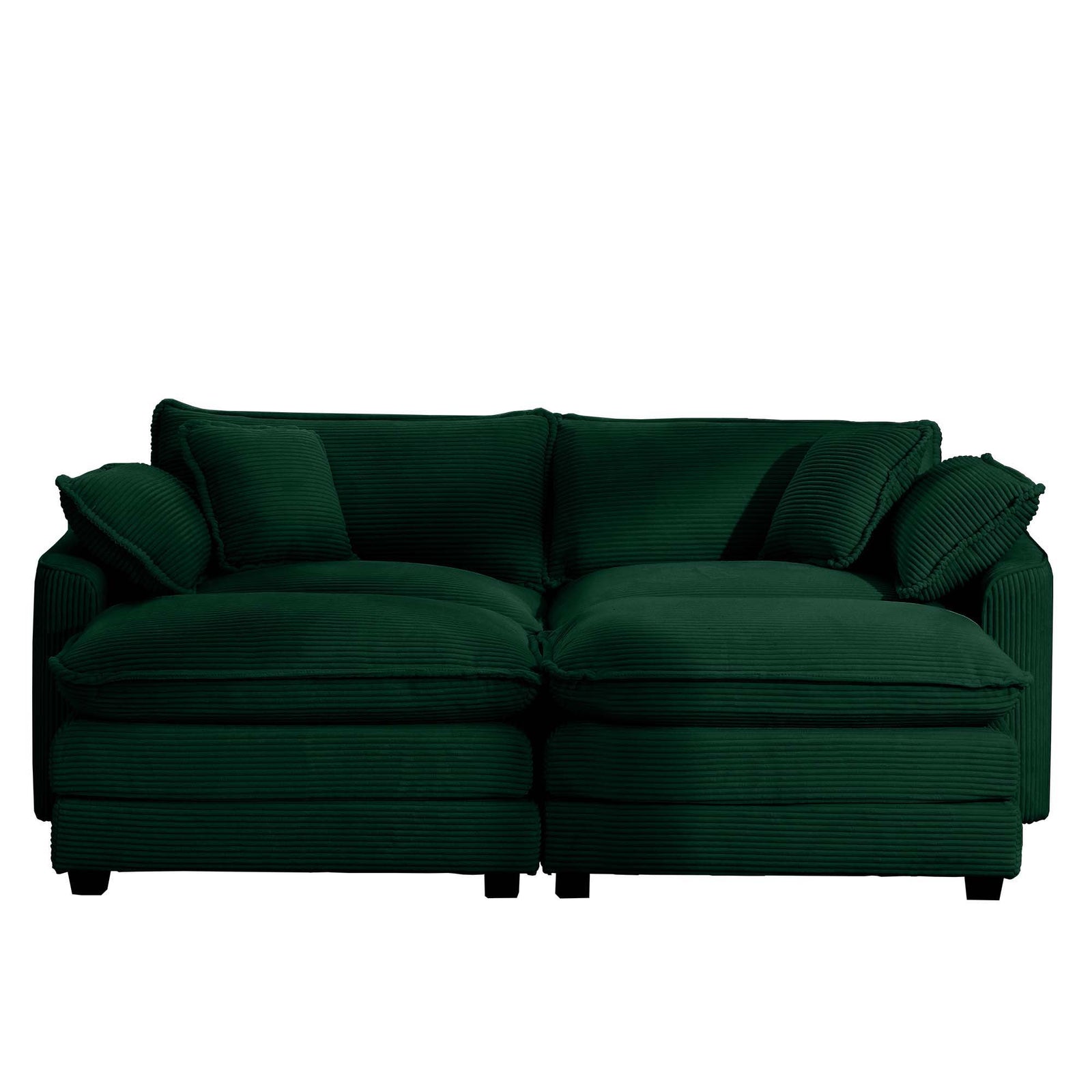 Modern Oversized Modular Cushion Sofa With Ottoman, Low Back, Deep Seating Sofa Set