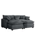 Modern Oversized Modular Cushion Sofa With Ottoman, Low Back, Deep Seating Sofa Set