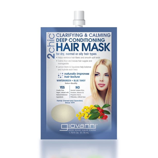 Giovanni Hair Care Products Clary/Calm Conditioner, Hair Mask (Pack of 12) 1.75 Fl Oz