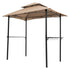 Outdoor Grill Gazebo With Double Tier Soft Top Canopy, Steel Frame, Bar Counters & Hook