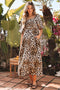 Emery Leopard Bubble Sleeve Maxi Dress