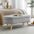 Walker Edison | Linen Oval Ottoman Storage Bench