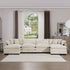 Modern Oversized Modular Cushion Sofa With Ottoman, Low Back, Deep Seating Sofa Set